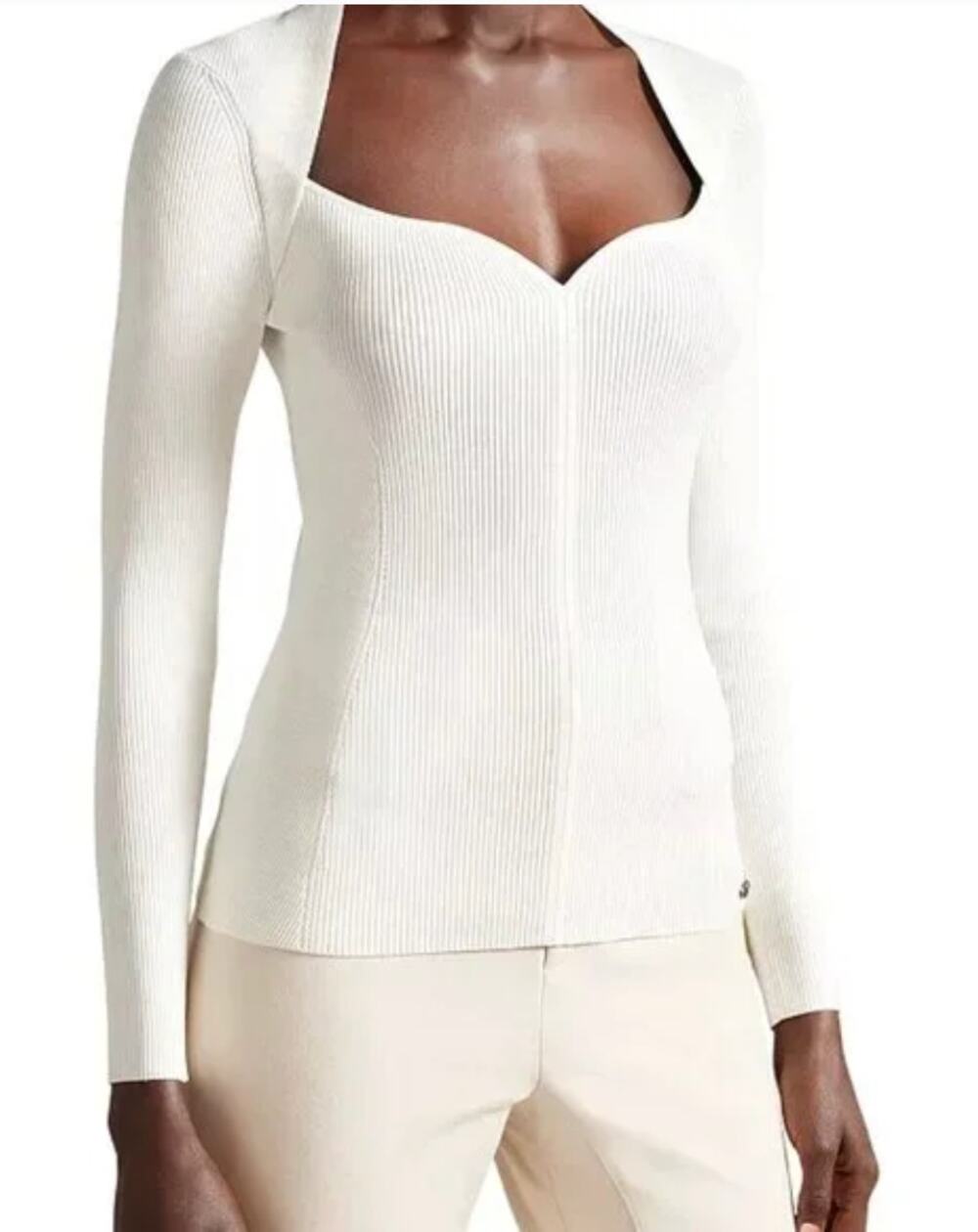 TED BAKER Helenh Sweetheart Neck Knit Top Size 3 (Med) NWT